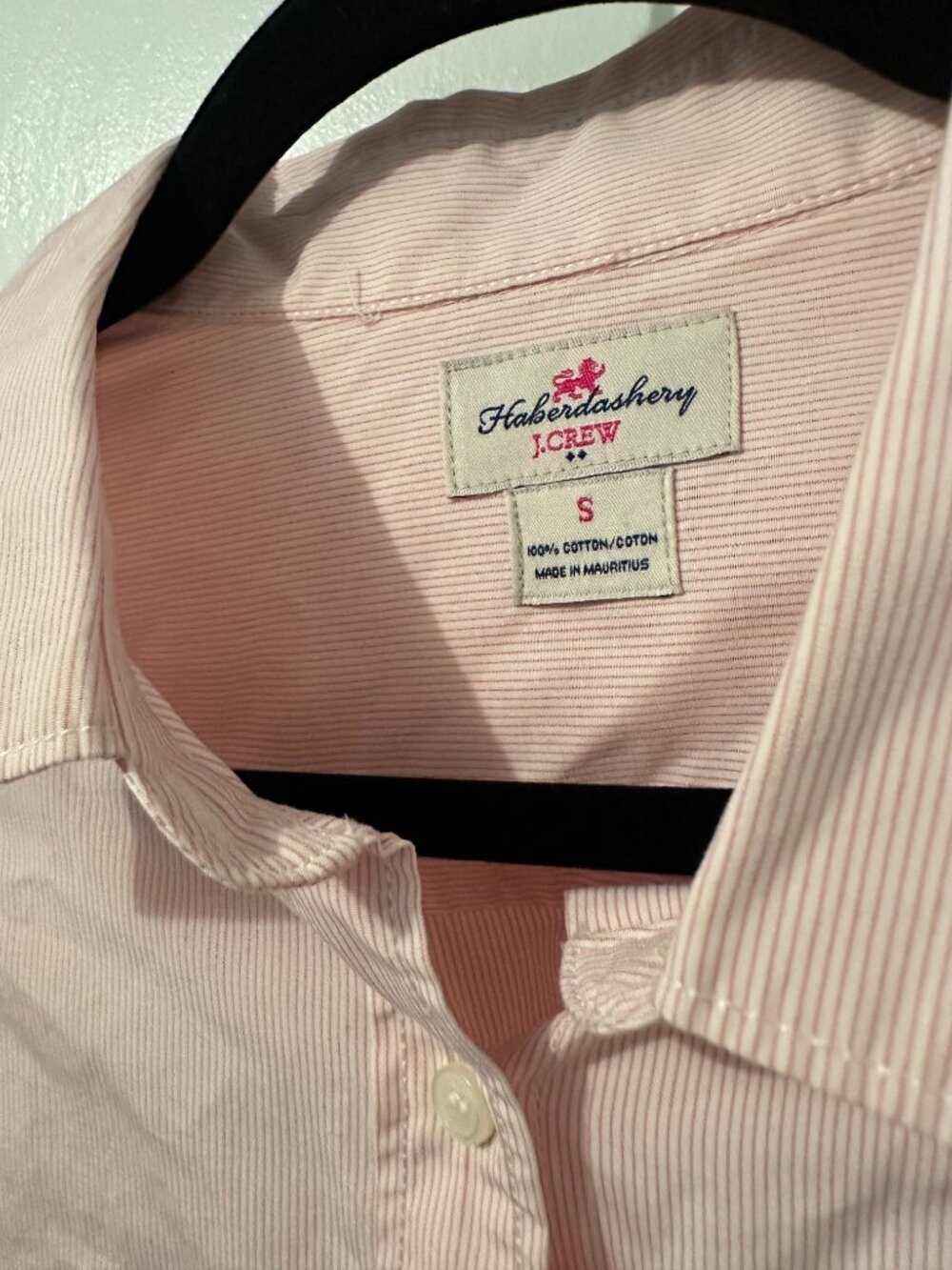 J.Crew Haberdashery Pink Pinstripe Cotton Button Down Shirt Small - Picture 5 of 8
